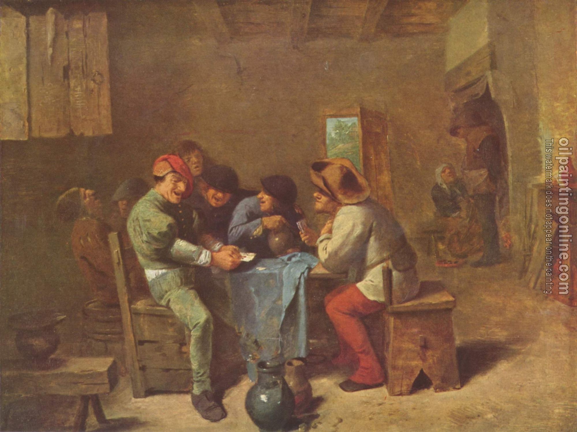 Adriaen Brouwer - Peasants Playing Cards